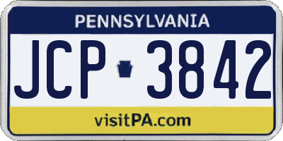 PA license plate JCP3842