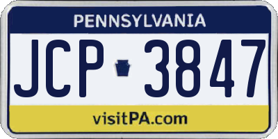 PA license plate JCP3847