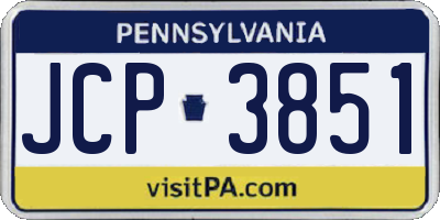 PA license plate JCP3851