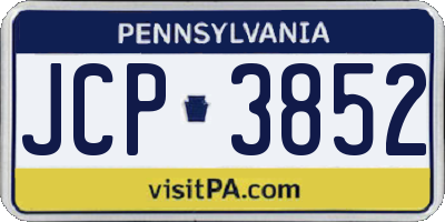 PA license plate JCP3852