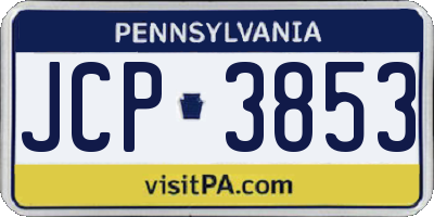 PA license plate JCP3853
