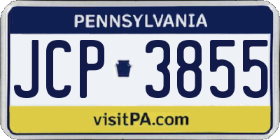 PA license plate JCP3855
