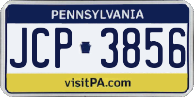 PA license plate JCP3856