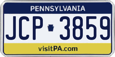 PA license plate JCP3859