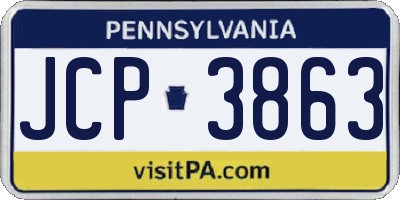 PA license plate JCP3863