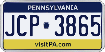 PA license plate JCP3865