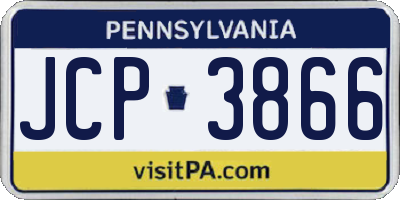PA license plate JCP3866