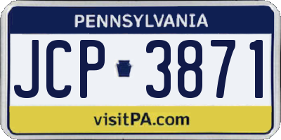 PA license plate JCP3871