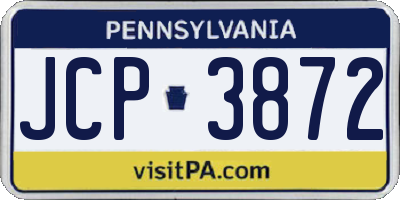 PA license plate JCP3872