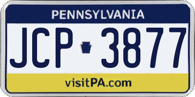 PA license plate JCP3877