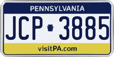 PA license plate JCP3885