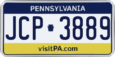 PA license plate JCP3889