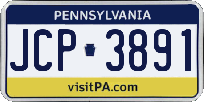 PA license plate JCP3891