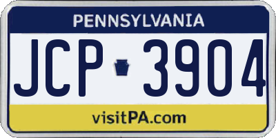 PA license plate JCP3904
