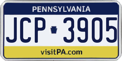 PA license plate JCP3905