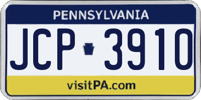 PA license plate JCP3910