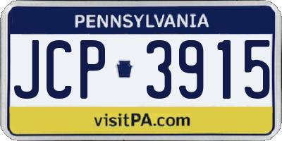 PA license plate JCP3915