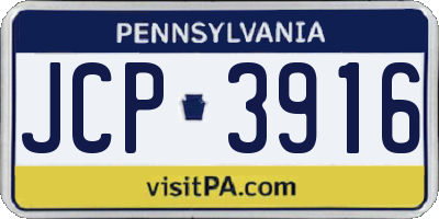 PA license plate JCP3916