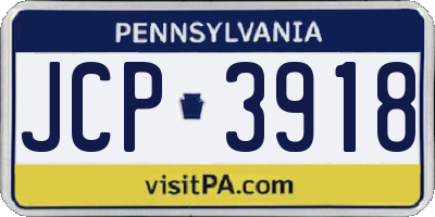 PA license plate JCP3918