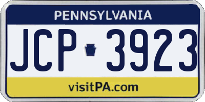 PA license plate JCP3923