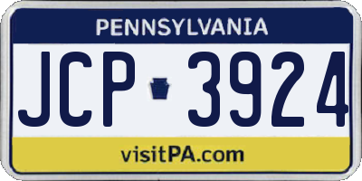 PA license plate JCP3924