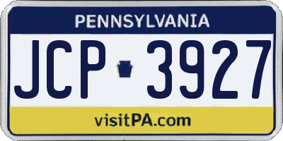 PA license plate JCP3927