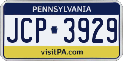 PA license plate JCP3929