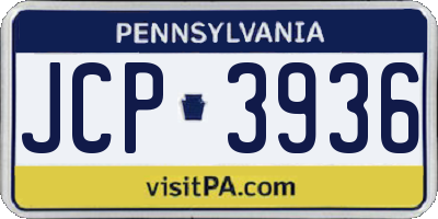 PA license plate JCP3936