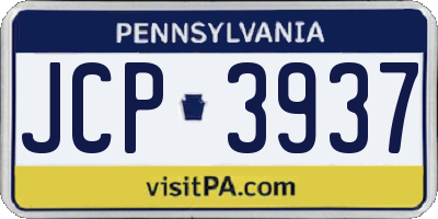 PA license plate JCP3937