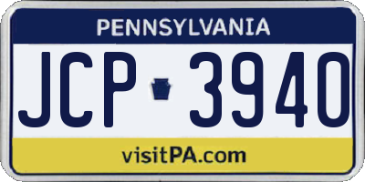 PA license plate JCP3940