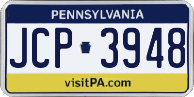 PA license plate JCP3948