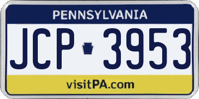 PA license plate JCP3953