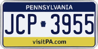 PA license plate JCP3955