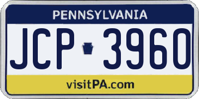 PA license plate JCP3960