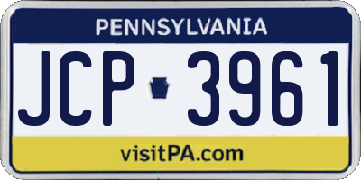 PA license plate JCP3961
