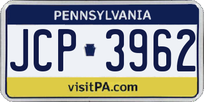 PA license plate JCP3962