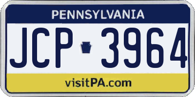 PA license plate JCP3964