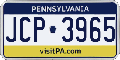 PA license plate JCP3965