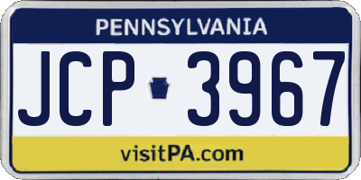 PA license plate JCP3967