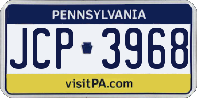 PA license plate JCP3968