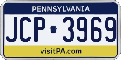 PA license plate JCP3969