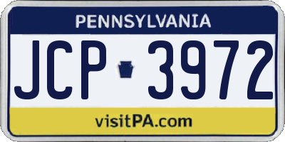 PA license plate JCP3972