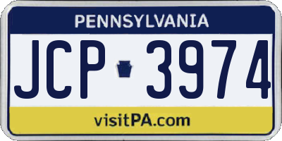 PA license plate JCP3974