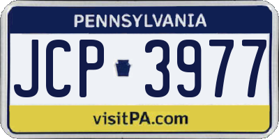 PA license plate JCP3977