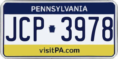 PA license plate JCP3978
