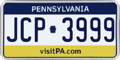 PA license plate JCP3999