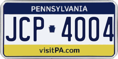 PA license plate JCP4004