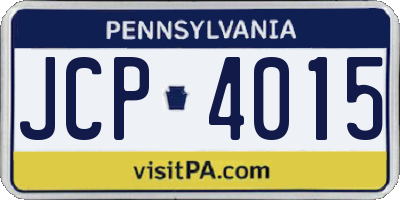 PA license plate JCP4015