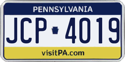 PA license plate JCP4019