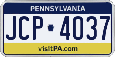 PA license plate JCP4037